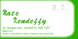 mate kendeffy business card